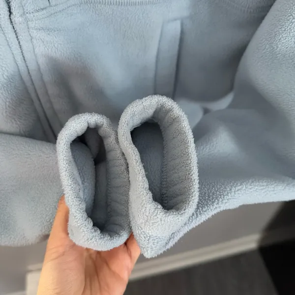 Aritzia 1 RARE Small TNA Polartec Fleece Full‎ Zip Hoodie Sweatshirt Icy Blue - Image 2