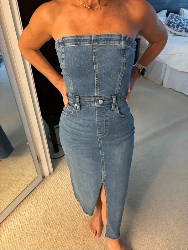 Pilcro the madi front-slit denim midi dress - Image 4