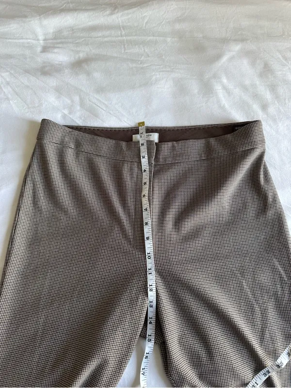 Aritzia Babaton Atelier Beige Brown Houndstooth Pattern Dress Pants Office US 12 - Image 8