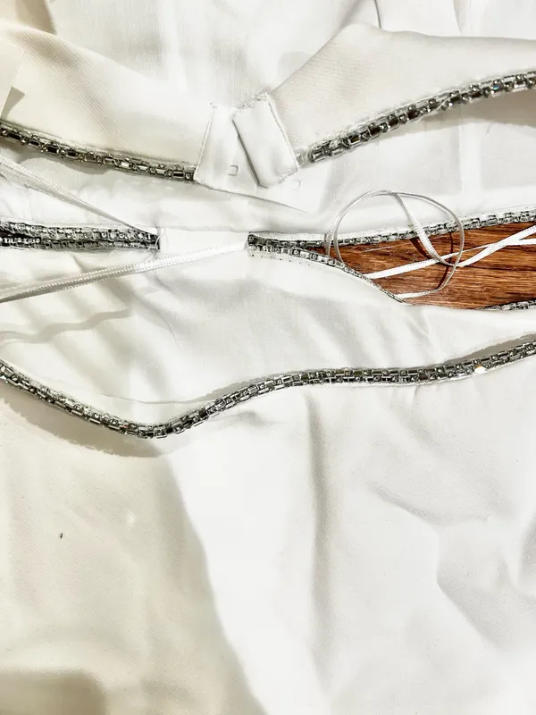 ZARA NWT viral TIK TOK White Jeweled Rhinestone Embellished Cutout Top XL - Image 14