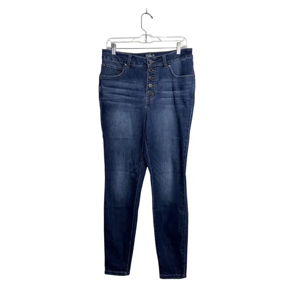 Maurices Everflex Super Skinny High Rise Jeans Dark Wash Button Fly - Image 2