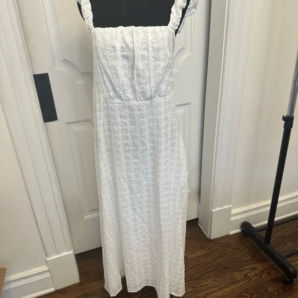 Arula C White Eyelet Tie Back Maxi Dress Altar’d State Plus Size NEW - Image 2