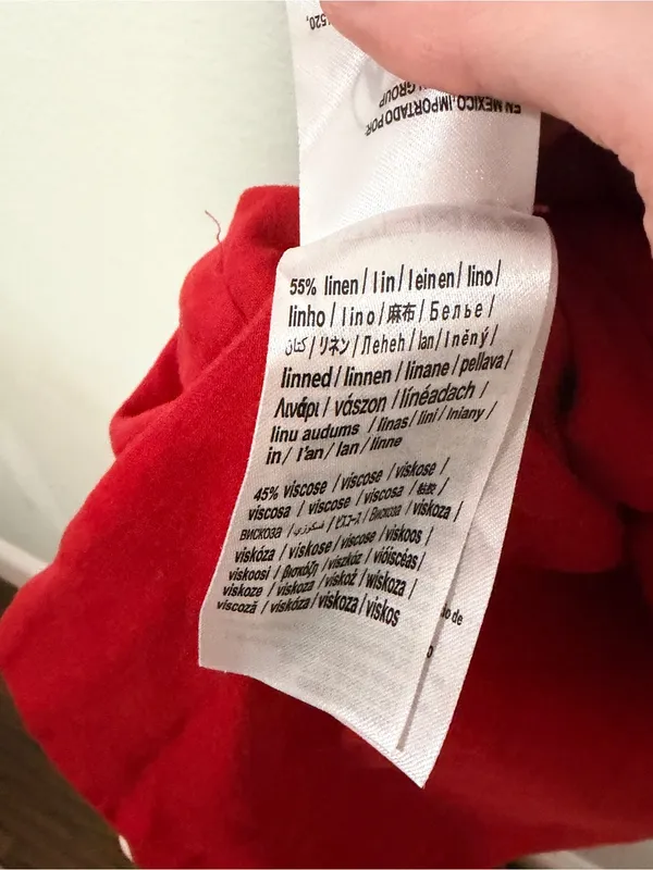 FARM Rio Piped Linen Red Mini Dress with Cream Trim size Medium - Image 7