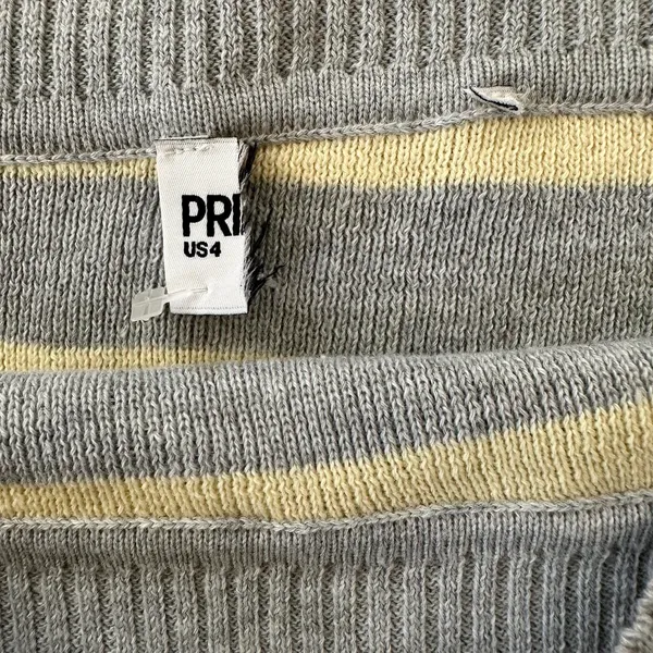 Princess Polly Perrey long sleeve grey and yellow off the shoulder sweater - Image 4