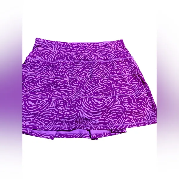 Purple & Pink Animal Print‎ Athletic Skort Built-in Shorts Size 8 - Image 6