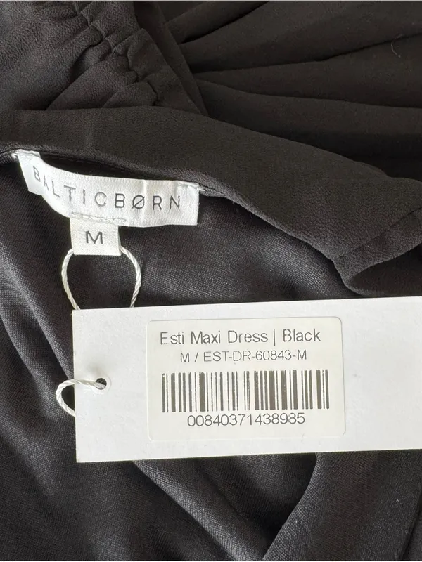 Baltic Born - NWT Esti Black Chiffon Maxi Wedding Dress Sz M - Image 7