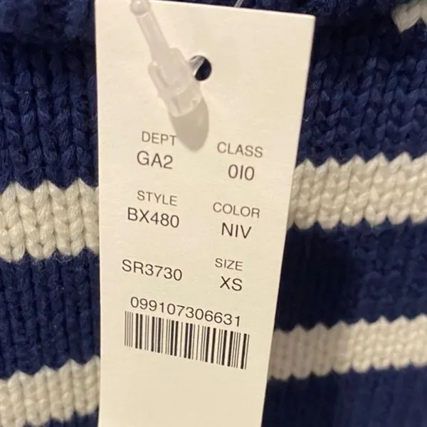 NWT J.Crew Relaxed Stripe Crewneck Sweater Womens Chunky Knit Nautical Fisherman - Image 9