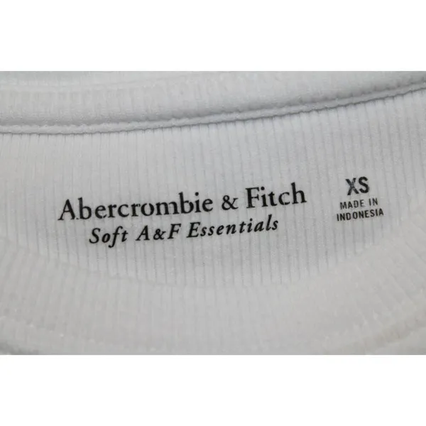 Womens Abercrombie & Fitch Soft AF White Ribbed Long Sleeve Bodysuit Top Size XS - Image 3