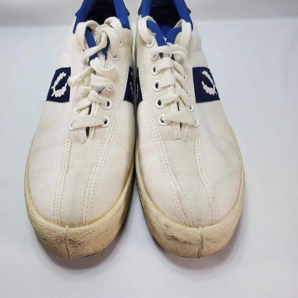 Vintage 70s Womens US 9 Fred Perry White Canvas‎ Low Trainer Shoes Sneakers Box - Image 6