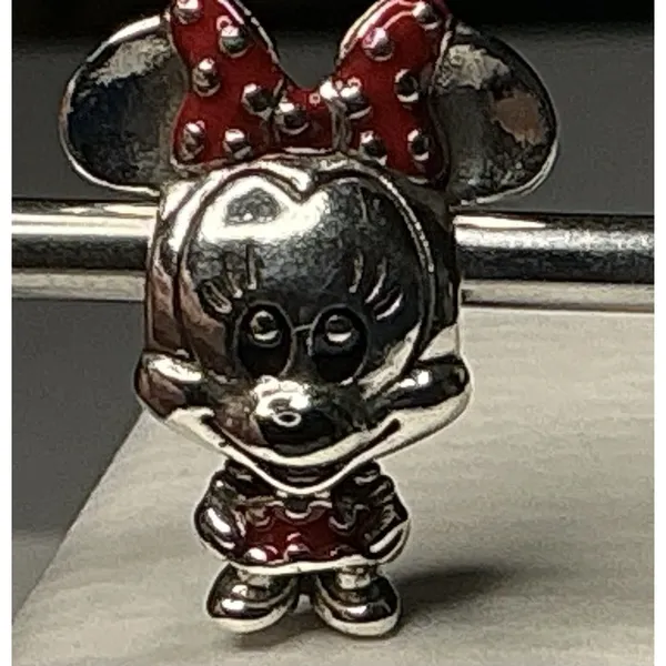 Pandora Disney Minnie Mouse Charm ALE 925 Sterling Silver Red Enamel - Image 3