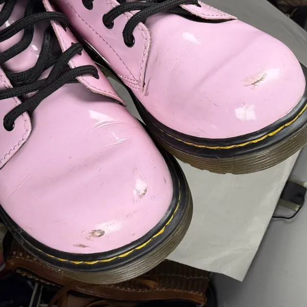 Dr.Martens 1460 Patent Leather Lace Up Boots Pale Pink Women Sz 5 Big kids 6.5 - Image 7