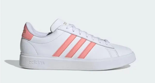Adidas Grand Court White and Pink Shoes - Image 8