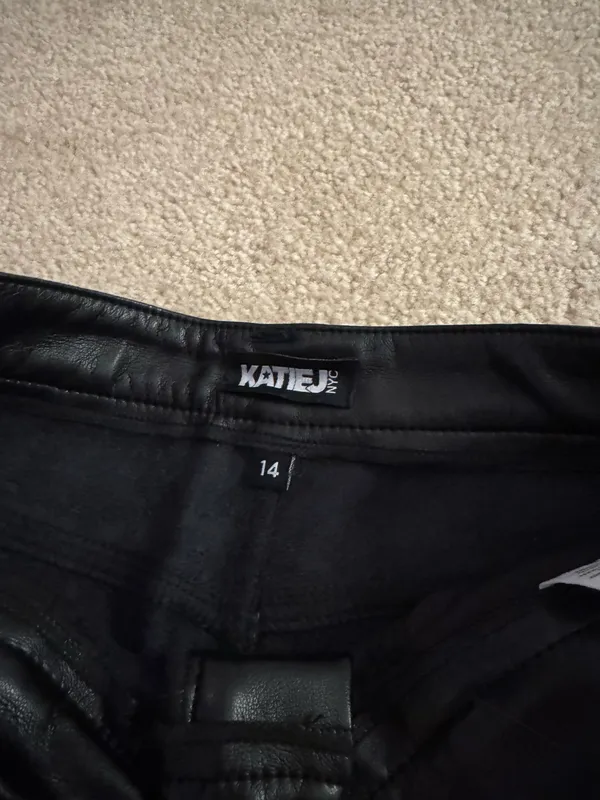 Katie J NYC leather jeans Black Size 14 - Image 2