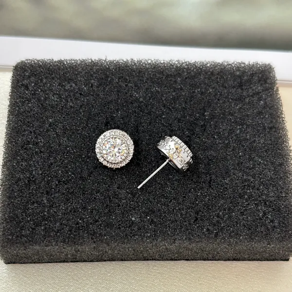 10mm CZ Stud Earrings for Men Women Streetwear Hip Hop Punk Unisex Earrings - Image 4
