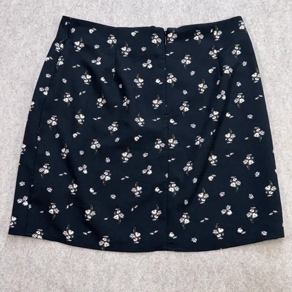 Aeropostale Mini Skirt Womens S Floral Black Cottagecore Y2K Fairy Grunge Twee - Image 2