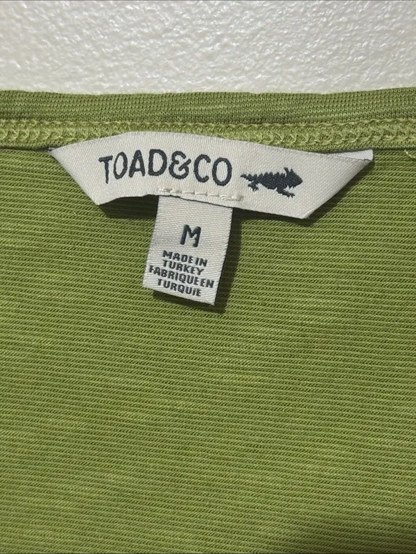 TOAD & CO Marley Short Sleeve V Tee M 17.5” p2p Huckleberry $55 Retail NWOT - Image 4