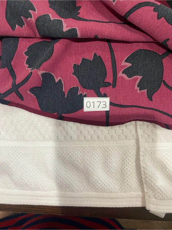LOFT Burgundy Mini Dress with Black Floral Print - Image 7