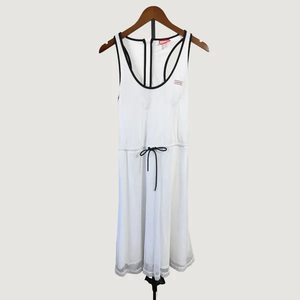 Hunter for Target White Mesh Tennis Dress Black Trim Racerback Small - Image 7