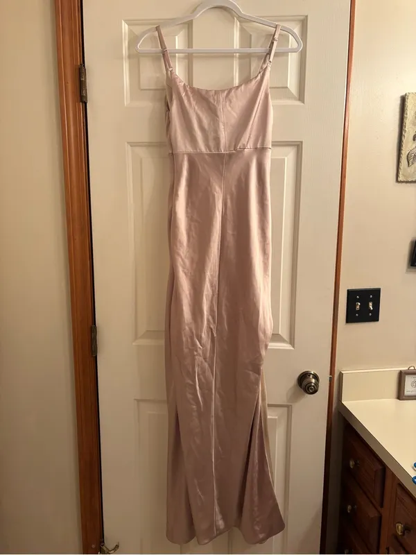 Revelry Cream Satin Cowl Slip Maxi Dress - Image 4