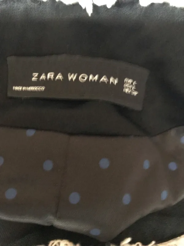 ZARA Black and White Tweed Jacket Blazer Sz L - Image 8
