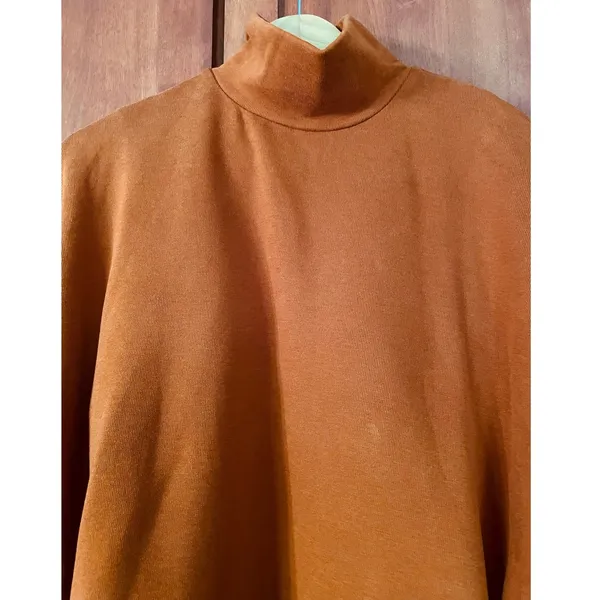 OGL Sweater Turtleneck Built in Bra Orange Size Large NEW - Image 2