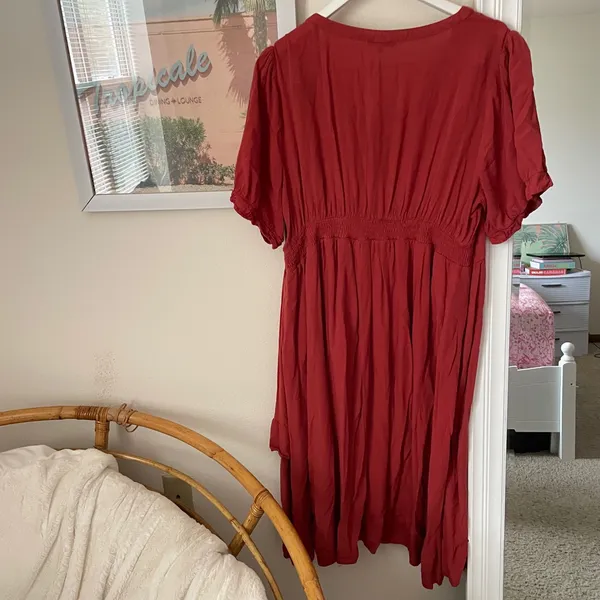 Baltic Born Hannah Ruffle Midi Dress in Burnt Orange 2XL - Image 5