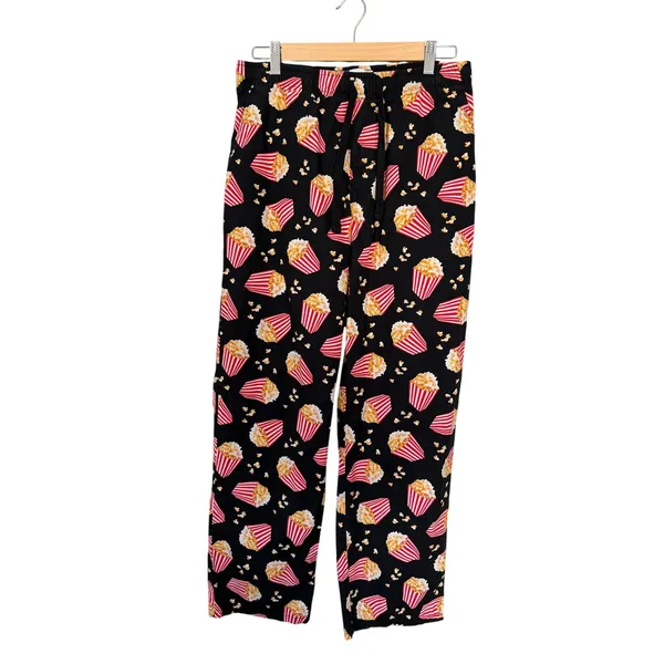 Old Navy Popcorn Print Pajama Pants Women's Medium Black Lounge Sleep Pants - Image 5