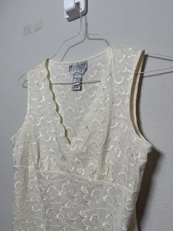 Vintage Cream White Y2K Romantic Tank Top - Image 2