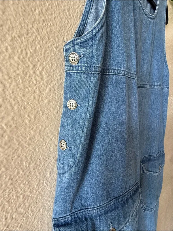 Vintage Blue J. Denim Pinafore Overall Junper Dress - Small - Image 8