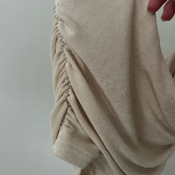 Draped Cowl Neck Corset Strapless - Image 3