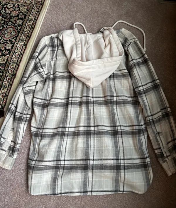 American Eagle Hooded Flannel Plaid - Image 3