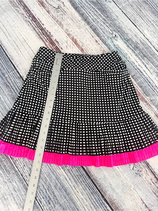 TAIL Teagan Gingham Pleated Flounce Hem Golf Skort Tennis Skirt Black White Pink - Image 8