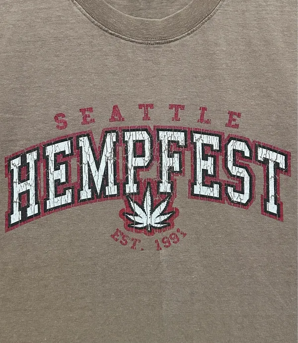 Seattle Hempfest Vintage Style Tan Graphic Shirt - Image 4