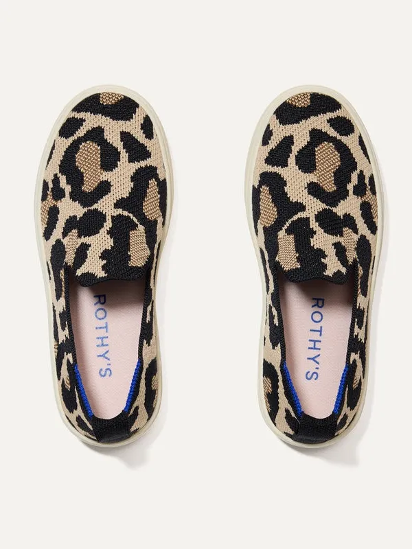 Rothy's Leopard Knit Slip-On Flats - Black & Tan - Image 2