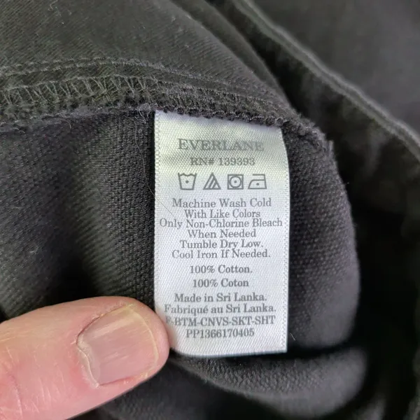 Everlane Black Canvas Mini Skirt‎ Womens Size 2 Cotton A-Line Utility Casual - Image 4