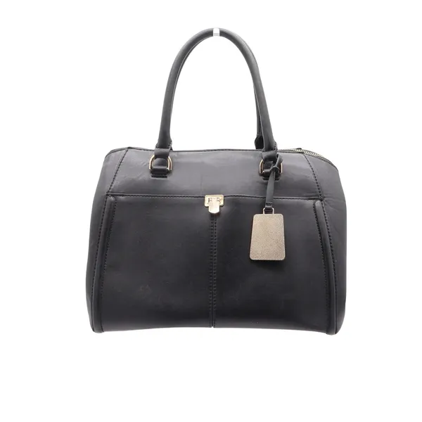 Target Black Faux Leather Satchel Crossbody Handbag Gold Hardware - Image 2