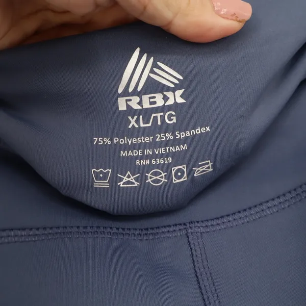 RBX Live Life Active Womens XL Blue High Waisted Pocket Cropped Leggings - Image 3