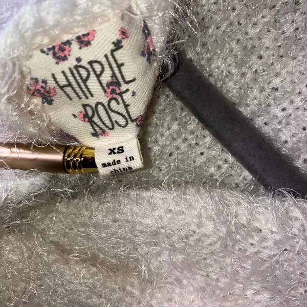 Hippie Rose Fuzzy‎ Knit Sweater Women XS Twist Front Pullover Cozy Soft Chic - Image 11