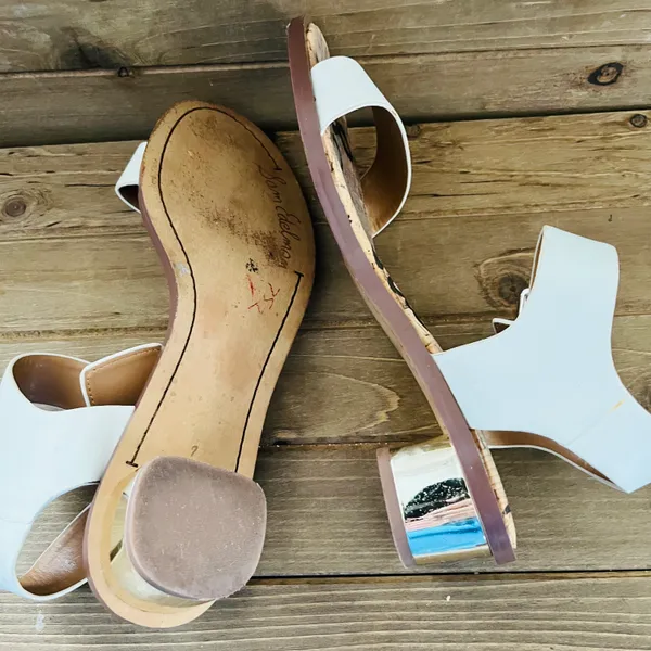 Sam Edelman Trixie Gold Heel Ivory Colored Sandals size 7 - Image 5