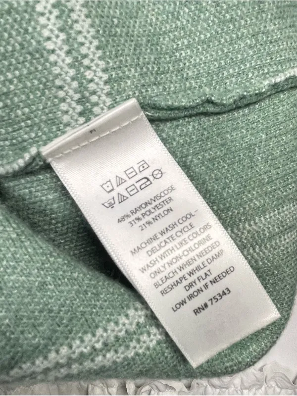 Rachel Roy Sweater Medium Plaid Knit Hoodie Green White Women's Soft Cozy - Image 6
