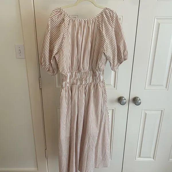 The Impeccable Pig Striped Tan Dress - Image 3