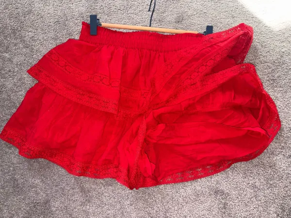 Altar'd State Shorts Flowy Red - Image 4