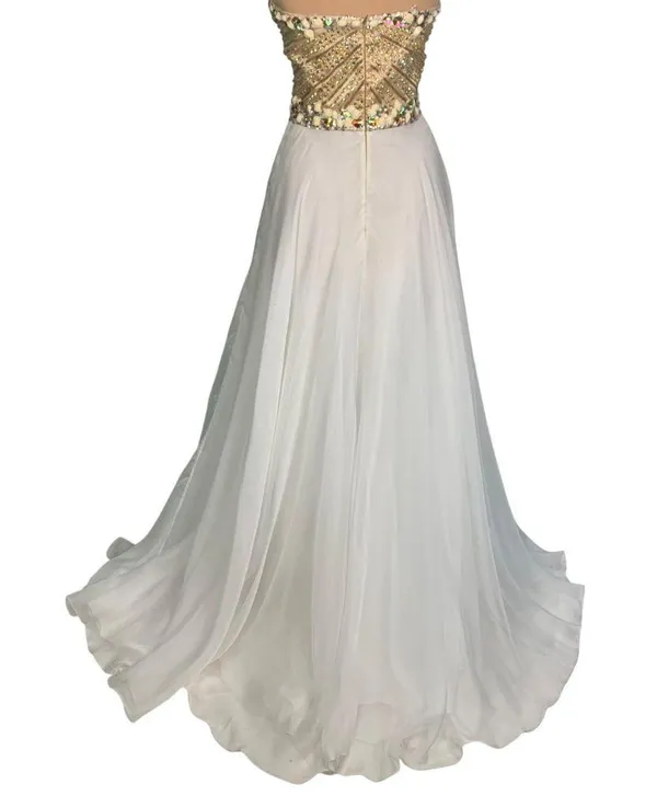 Sherri Hill Embellished Sweetheart Neckline Strapless Gown Size 4 Pageant Prom - Image 5