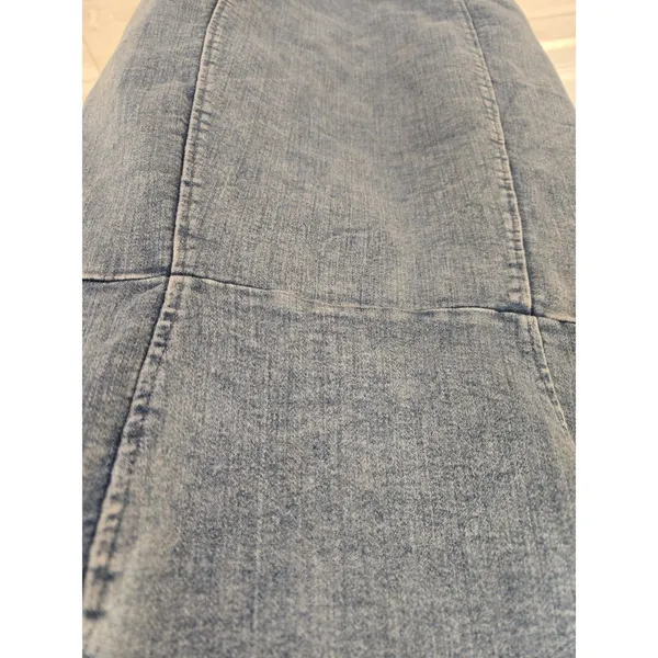 Iris Acid Wash Denim Mini Dress Spaghetti Strap V Neck Zip Back Women Size M Y2K - Image 3