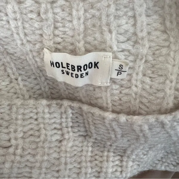 Holebrook Sweden Cajsa Ribbed Merino Wool Sweater Small Sand Shell Beige - Image 10