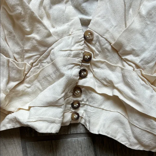 Zara Cream Button-Down Blouse - Image 3