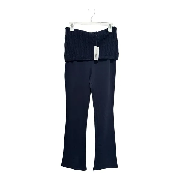 WeWoreWhat Cable Knit Rollover Pant Size L Flare leg Wide-leg design - Image 6