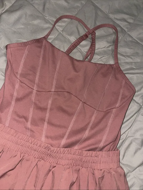 Victoria’s Secret PINK Dusty Rose Romper • Strappy Back • Size M - Image 6