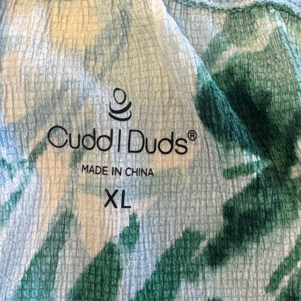 Cuddl Duds Tropical Palm Print Wide Leg Pants Blue Green Purple XL High Waist - Image 6