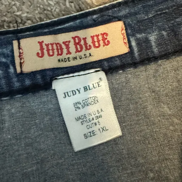 Judy Blue Denim Midi Maxi Skirt Sz 1XL Acid Wash Stretch High Slit A Line - Image 16